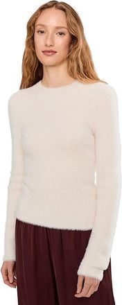 Vince Eyelash Crew Neck Sweater Womens Sweater Chiffon : XL, Nylon