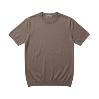 KANGRA Round-neck Knitwear, male, Brown, Size: XL Girocollo Short-sleeve Knit