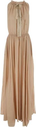 Patou Vestido maxi con cuello halter y espalda descubierta - Dresses - Mujer - Beige - S