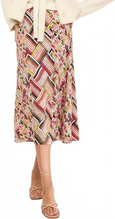 Nic+Zoe Pull On Slip Skirt In Pink Multi