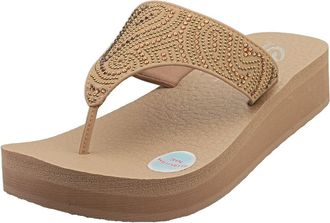 Skechers Cali Vinyasa Paisley Wave Womens Walking Sandals in Mocha - 8 UK