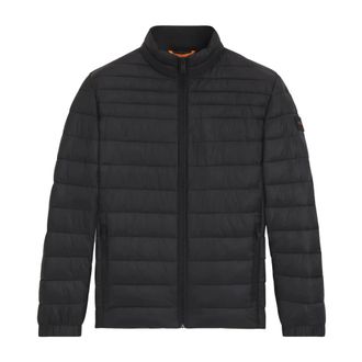 HUGO BOSS Jassen, Heren, Zwart, 5Xl, Leer, Short Gewatteerde Jas