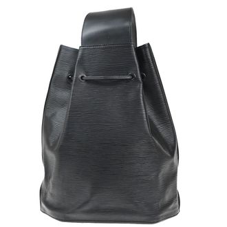 Louis Vuitton Vintage Sac Depaule Handbag Epi Leather Black Leather Bag (Pre-Owned)