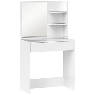 HOMCOM Tocador de maquillaje 75x40x137 cm blanco
