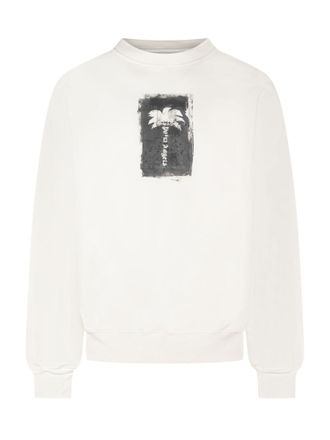 Palm Angels White Graphic Logo Sweatshirt