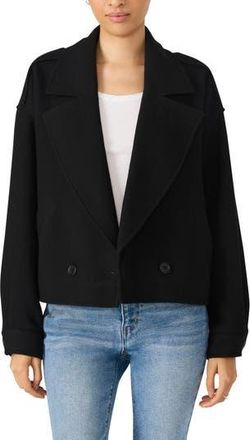 Steve Madden Double Breasted Crop Jacket in Black at Nordstrom Rack, Size X-Large