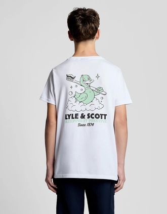 Lyle & Scott Lyle And Scott Mens Back Print Graphic T-Shirt - White - Size: 10/11 y