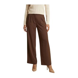 Only Wide Trousers, female, Brown, Size: L L32 Wide Leg Tailored Trousers