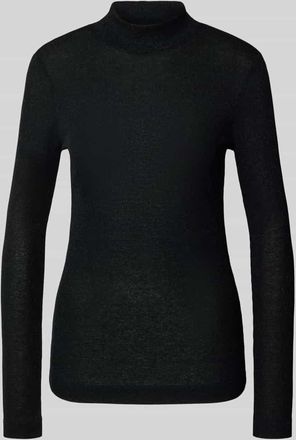 Rich & Royal Longsleeve aus Viskose-Mix mit Stehkragen in Black, Größe XL