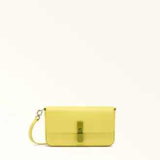 Furla Iride Crossbody S Mudec Yellow Yellow Textured Leather Woman