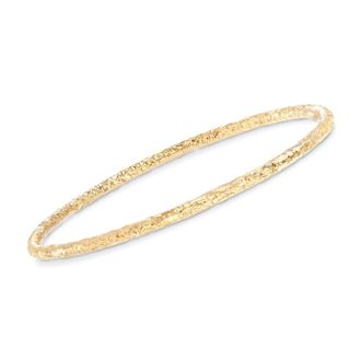 Ross-Simons Italian 22kt Gold Over Sterling Hammered Bangle Bracelet