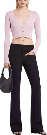 Courr&egrave;ges Solar Light Rib Cardigan In Salt Pink