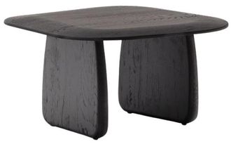 K Home Couchtisch Pirity aus massiver Eiche, Schwarz, 70 x 70 cm