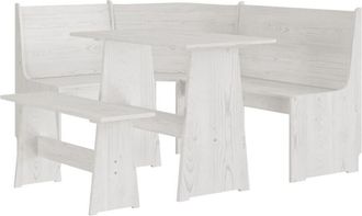 vidaXL 3 Piece Dining Set reine White Solid Wood Pine Vidaxl