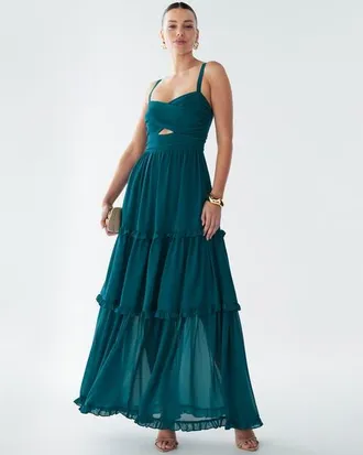 BWLDR Willow Maxi Dress in Teal at Nordstrom, Size 4