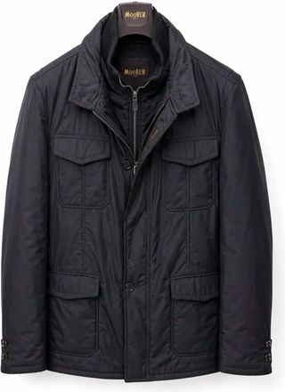 Moorer Mens Famas Polyester Coat In Black