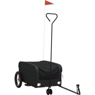 vidaXL Remolque Para Bicicleta Hierro Negro 30 Kg Vidaxl