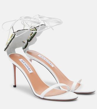 Aquazzura Sandalias Papillon DAmour de piel adornadas