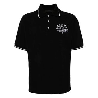 Amiri Polo Shirts, male, Black, Size: XL Logo-embroidered Polo