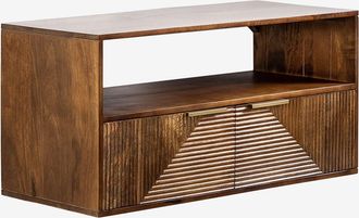 Sklum Conjunto De Mueble De Ba&ntilde;o Suspendido 90x40 Cm En Madera De Mango Baty Sklum