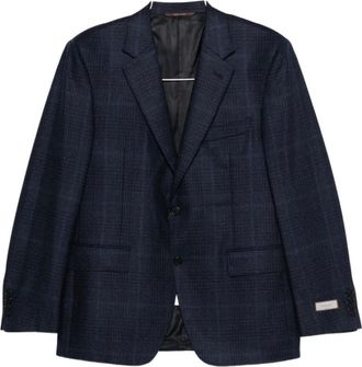 Canali Navy Blue Checked Jacket