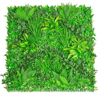 PRIMROSE Artificial Mixed Plants Green Garden Wall Patio Hedge 2 Panels 1m x 1m in None