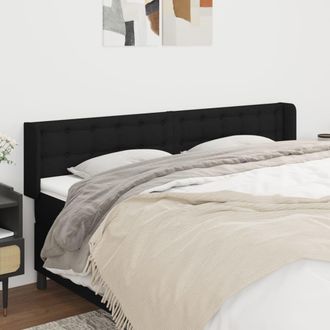 vidaXL Cabecero De Tela Negro 163x16x78/88 Cm Vidaxl