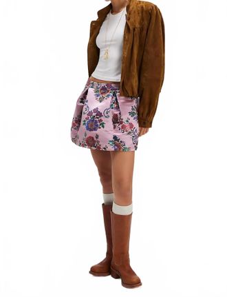 Free People Benjamine Mini Skirt In Pink Combo