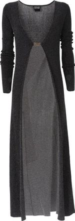 Versace Jeans Couture Sparkling Lange Cardigan - Dames - Vesten - Grijs - M - Polyester - Truien & Vesten