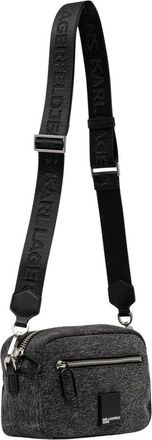 Karl Lagerfeld Box Logo Soft Denim Crossbody - unisex - Schoudertassen - Grijs - ONE Size - Denim - Tassen
