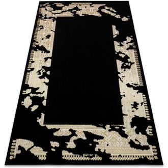 RugsX Rugsx - Alfombra Allure 1965 Marco - Estructural, Elegante, Glamurosa Negro / Oro Black 120x170 Cm