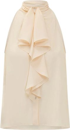 Alberta Ferretti Top sin mangas de cuello alto drapeado - Blouses & Shirts - Mujer - Beige - S