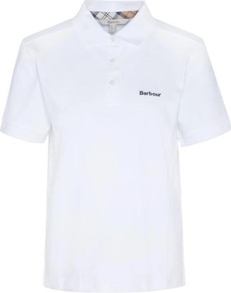 Barbour Bowford Polo Top - Dames - Polos - Wit - L - Polyester - Tops