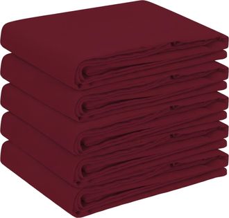 vidaXL Tela Para Mesa 5 Uds. Cuadrado Rojo Vino 110 X 110 Cm Poli&eacute;ster Vidaxl