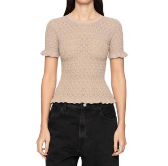 Sea New York Ruby Woven Knit Top In Champagne