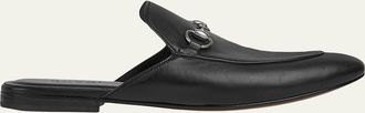 Gucci Mens Leather Horsebit Mules