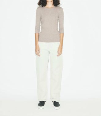 6397 Poor Boy Rib Top In Heather Taupe