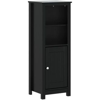 vidaXL Mobile da Bagno berg Nero 40x34x110 cm Legno Massello di Pino - Vidaxl