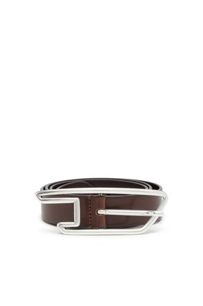 Diesel 3cm leather belt with D-logo buckle - Belts - Unisex - Brown