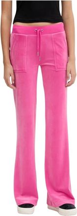 Juicy Couture Layla Pocket LR - Dames - Wijde Broeken - Roze - L - Polyester - Broeken