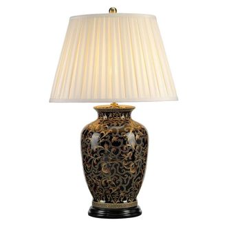 Netlighting Morris 1 Light Large Table Lamp Black Gold E27