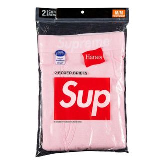 SUPREME Hanes Boxer Briefs (2 Pack) Pink FW21A59-PINK