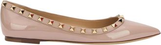 Valentino Garavani Beige Rockstud Ballet Flats