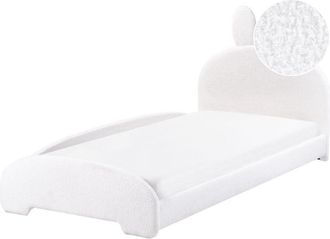 Beliani Kids Bed Rabbit Boucle PERROS 90 x 200 cm (EU Single) Off-White