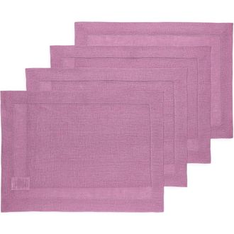 Solino Home Linen Placemats - Classic Hemstitch, 14 x 19 in Violet at Nordstrom, Size Medium