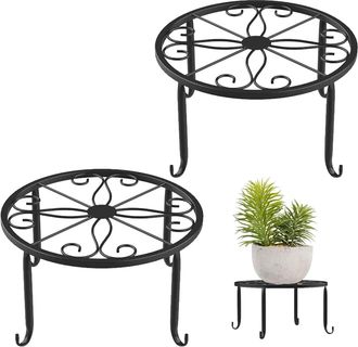 OEM Juego De 2 Soportes Para Plantas, Soportes Para Macetas De Hierro Forjado, Soportes Para Macetas De Hierro Forjado, Decoraci&oacute;n Para Interiores Y Exter