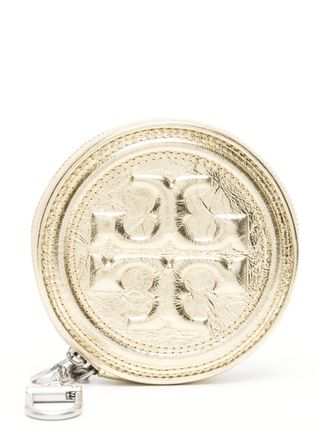 Tory Burch Fleming metallic-leather wallet - Gold
