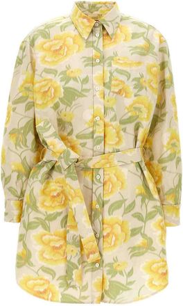 Kenzo Peonies Kimono Sleeve Dress