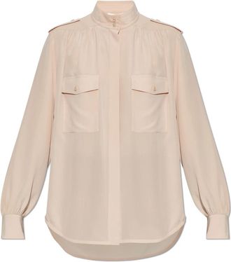 Chlo&eacute; Silk Shirt - Dames - Overhemden - Roze - S - Overhemden