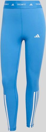 adidas Slim Fit Leggins mit Logo-Details in Blau, Gr&ouml;&szlig;e XL